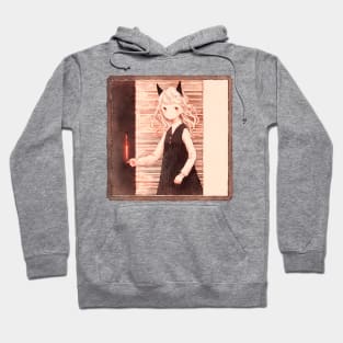 Paper Illustration of Devil Girl Hoodie